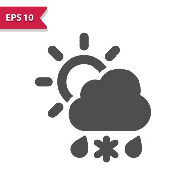 Cloud And Sleet Icon - Freezing Rain, Rain, Snow, Weather, Raining, Snowing, Sun