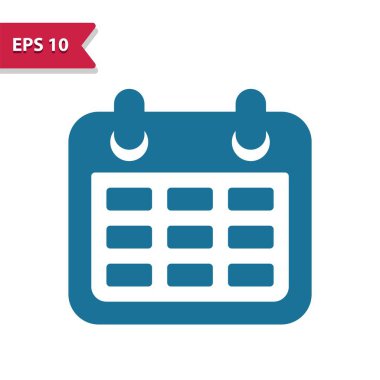 Takvim Simgesi. Kabartma biçiminde profesyonel vektör simgesi.