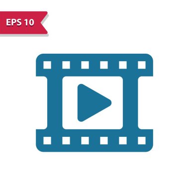 Film makarası ikonu. Kabartma biçiminde profesyonel vektör simgesi.