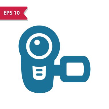 Kamera, Video Kamera Simgesi. Kabartma biçiminde profesyonel vektör simgesi.