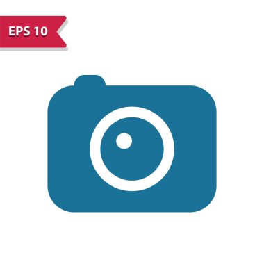 Kamera, Dijital Kamera Simgesi. Kabartma biçiminde profesyonel vektör simgesi.