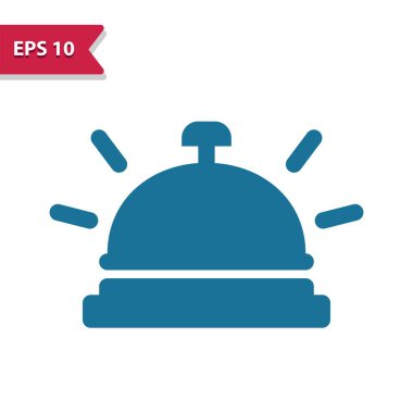 Resepsiyon Bell Simgesi. Kabartma biçiminde profesyonel vektör simgesi.