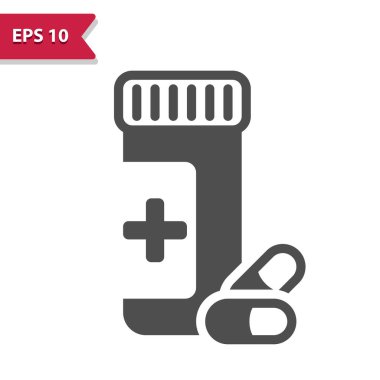 İlaç Şişe Simgesi. Profesyonel, piksel mükemmel vektör simgesi