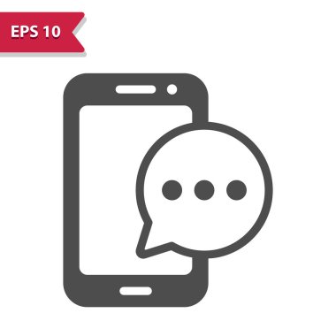 Akıllı Telefon - Chat Bubble ile Cep Telefonu - Mesaj Simgesi