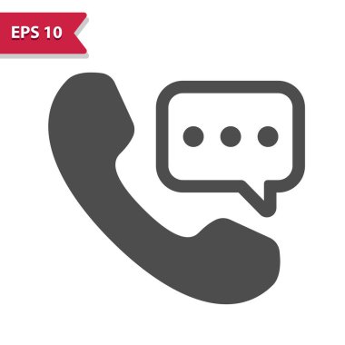 Sohbet Baloncuğu ile telefon - Telefon Arama Simgesi. Profesyonel, piksel mükemmel vektör simgesi