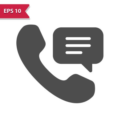 Sohbet Baloncuğu ile Telefon - Telefon Arama Simgesi