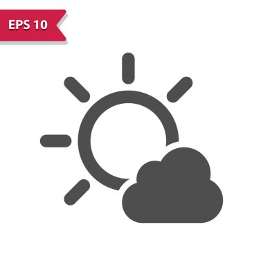 Sun And Cloud Icon - Cloudy, Weather