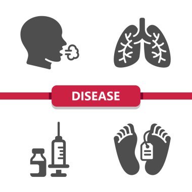 Hastalık Simgeleri. Sağlık hizmetleri, sağlık hizmetleri, tıbbi vektör simgesi