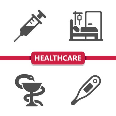 Healthcare Icons. Healthcare, health care, medical vector icon set clipart