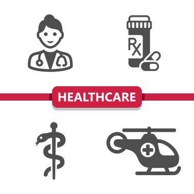 Healthcare Icons. Healthcare, health care, medical vector icon set clipart