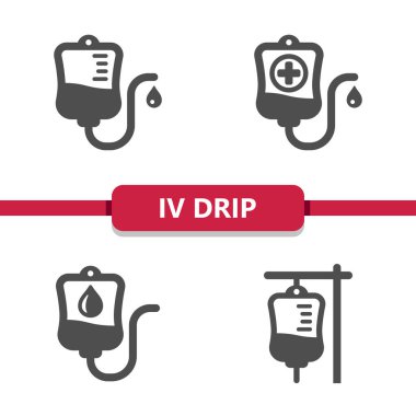 IV Drip Simgeleri. Sağlık hizmetleri, sağlık hizmetleri, tıbbi vektör simgesi