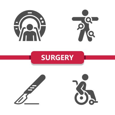 Cerrahi Simgeleri. Sağlık hizmetleri, sağlık hizmetleri, tıbbi vektör simgesi