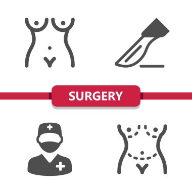 Cerrahi Simgeleri. Sağlık hizmetleri, sağlık hizmetleri, tıbbi vektör simgesi