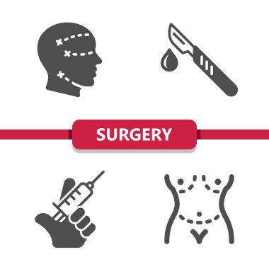 Cerrahi Simgeleri. Sağlık hizmetleri, sağlık hizmetleri, tıbbi vektör simgesi