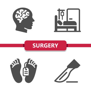 Cerrahi Simgeleri. Sağlık hizmetleri, sağlık hizmetleri, tıbbi vektör simgesi