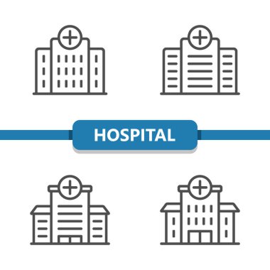 Hospital Icons. Healthcare, health care, medical vector icon set clipart