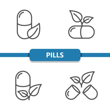 İkon haplar. Sağlık hizmetleri, sağlık hizmetleri, tıbbi vektör simgesi