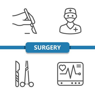 Surgery Icons. Healthcare, health care, medical vector icon set clipart