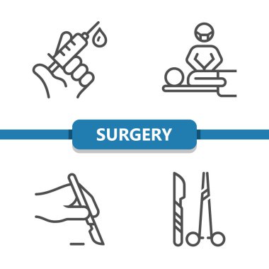Cerrahi Simgeleri. Sağlık hizmetleri, sağlık hizmetleri, tıbbi vektör simgesi