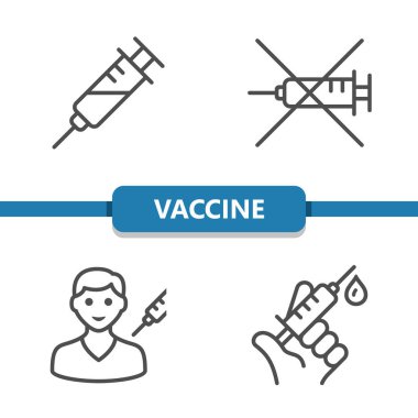 Aşı Simgeleri. Sağlık hizmetleri, sağlık hizmetleri, tıbbi vektör simgesi