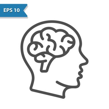 Nöroloji ikonu. Sağlık, sağlık hizmetleri, tıbbi vektör simgesi