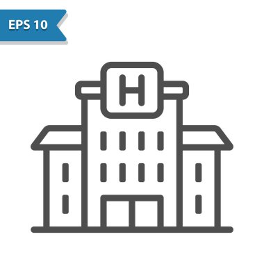 Hospital Building Icon. Healthcare, health care, medical vector icon clipart