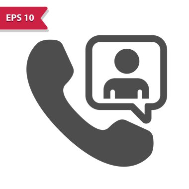 Sohbet Baloncuğu ile telefon - Telefon Arama Simgesi. Profesyonel vektör simgesi.