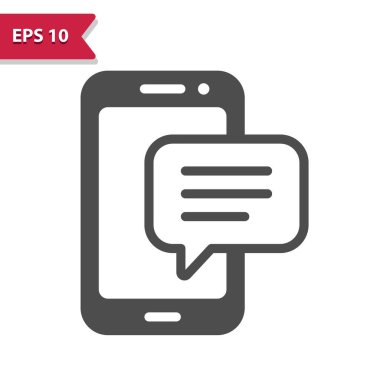 Cep Telefonu ve Sohbet Bubble Simgesi. Profesyonel vektör simgesi.