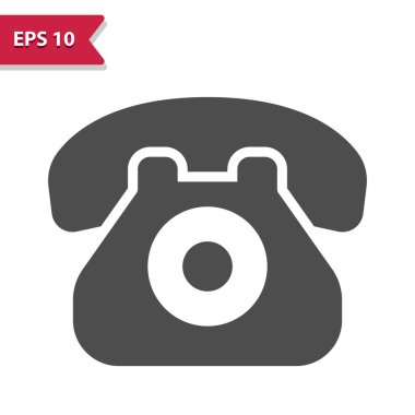 Telefon, sabit hat, Rotary Telefon Simgesi. Profesyonel vektör simgesi.