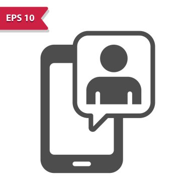 Görüntülü Arama - Akıllı Telefon - İletişim Simgesi. Profesyonel vektör simgesi.