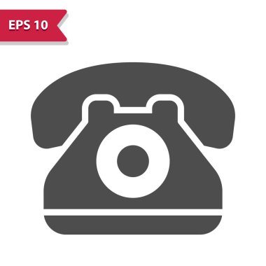 Telefon, sabit hat, Rotary Telefon Simgesi. Profesyonel vektör simgesi.