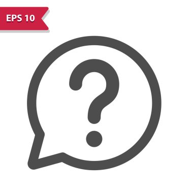 Soru İşareti Simgesi ile Chat Bubble. Profesyonel vektör simgesi.