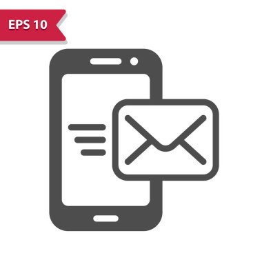 Cep telefonu ve SMS Simgesi. Profesyonel vektör simgesi.