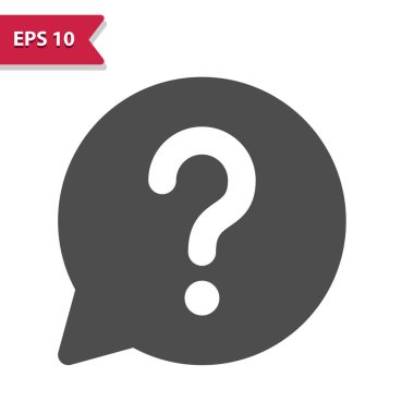 Soru İşareti Simgesi ile Chat Bubble. Profesyonel vektör simgesi.