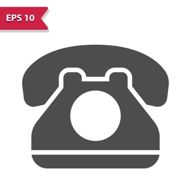 Telefon, sabit hat, Rotary Telefon Simgesi. Profesyonel vektör simgesi.