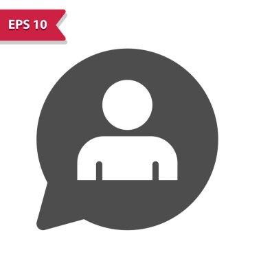 Kullanıcı Avatar Simgesi ile Chat Bubble. Profesyonel vektör simgesi.