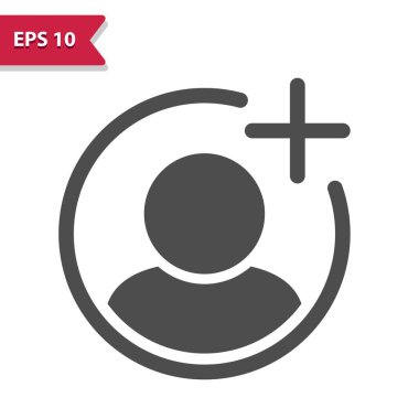 Kişi Simgesi Ekle. Profesyonel vektör simgesi.