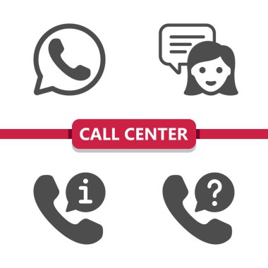 Müşteri Destek Merkezi Müşteri Hizmetleri Simgeleri 'ni ara. Profesyonel vektör simgesi.