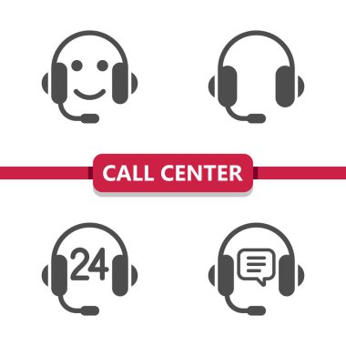 Müşteri Destek Merkezi Müşteri Hizmetleri Simgeleri 'ni ara. Profesyonel vektör simgesi.