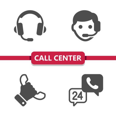 Müşteri Destek Merkezi Müşteri Hizmetleri Simgeleri 'ni ara. Profesyonel vektör simgesi.