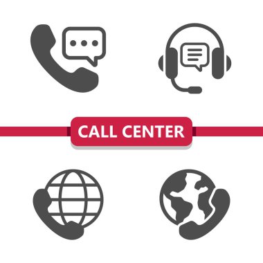 Müşteri Destek Merkezi Müşteri Hizmetleri Simgeleri 'ni ara. Profesyonel vektör simgesi.