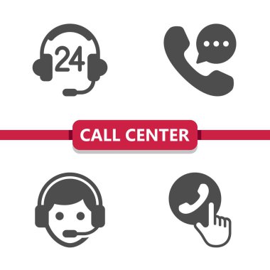 Müşteri Destek Merkezi Müşteri Hizmetleri Simgeleri 'ni ara. Profesyonel vektör simgesi.