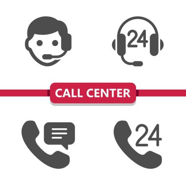 Müşteri Destek Merkezi Müşteri Hizmetleri Simgeleri 'ni ara. Profesyonel vektör simgesi.