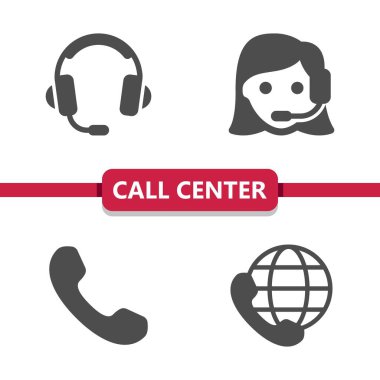 Müşteri Destek Merkezi Müşteri Hizmetleri Simgeleri 'ni ara. Profesyonel vektör simgesi.