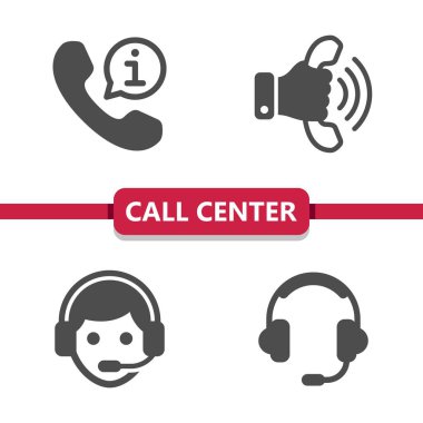 Müşteri Destek Merkezi Müşteri Hizmetleri Simgeleri 'ni ara. Profesyonel vektör simgesi.
