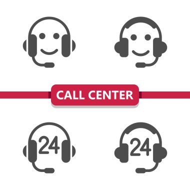 Müşteri Destek Merkezi Müşteri Hizmetleri Simgeleri 'ni ara. Profesyonel vektör simgesi.