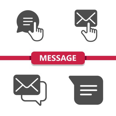 İleti - İletişim - Bizle İletişim Simgeleri. Profesyonel vektör simgesi.