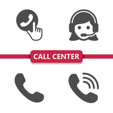 Müşteri Destek Merkezi Müşteri Hizmetleri Simgeleri 'ni ara. Profesyonel vektör simgesi.