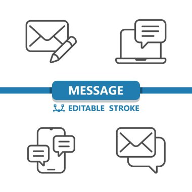 İleti - İletişim - Bizle İletişim Simgeleri. Profesyonel vektör simgesi belirlendi.