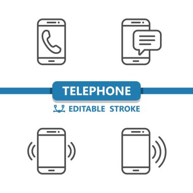 Telefon - Telefon Simgeleri. Profesyonel vektör simgesi belirlendi.